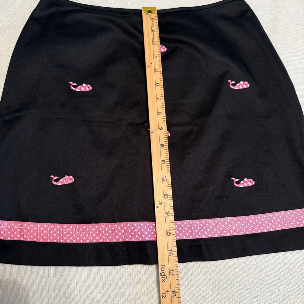 Bamboo Traders Skort Womens 6 Black Whale Embroidered Polka Dot Nautical Preppy - Picture 6 of 8